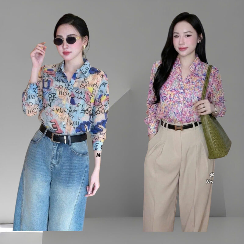 Áo sơ mi nữ chất liệu mát không nhăn