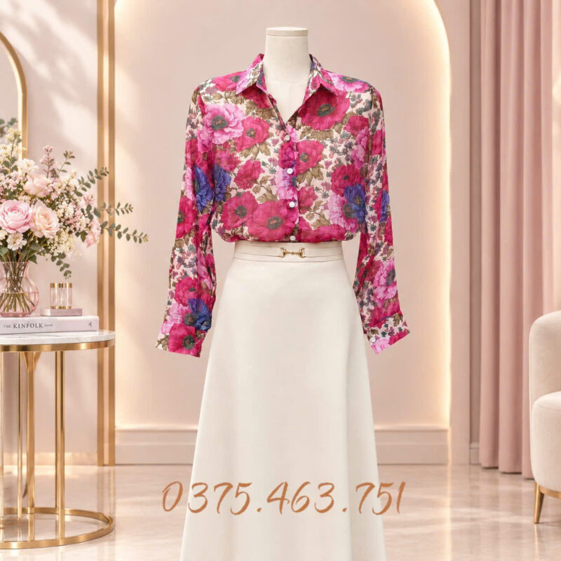áo sơ mi nữ hoạ tiết đẹp hàng quảng châu cao cấp chất tơ mềm mát áo sơ mi nữ hoạ tiết đẹp hàng quảng châu cao cấp chất tơ mềm mát