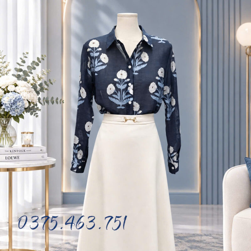 áo sơ mi nữ hoạ tiết hoa quảng châu chất tơ cao cấp mềm mát không nhăn áo sơ mi nữ hoạ tiết hoa quảng châu chất tơ cao cấp mềm mát không nhăn